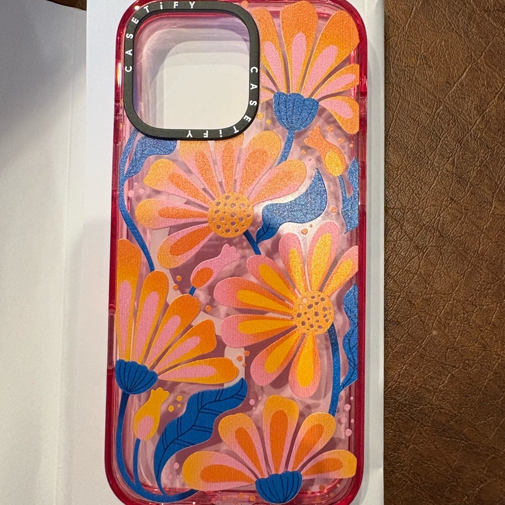 iPhone 16 Pro Casetify Vibrant Floral Phone Case - Pink and Orange